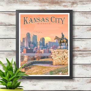 Kansas City - Missouri Travel Poster - Printed Poster - Wall Deco - Gift Idea