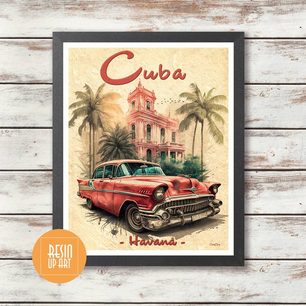 Cuba Travel Poster - Havana Poster - Cuba Printed Poster - Cuba Wall Decor - Cuba Gift Idea - Cuba Wall Art - Cuba Posters - Cuba Prints