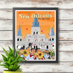 New Orleans - Louisiana Travel Poster - The Big Easy - Printed Poster - Wall Decor - Gift Idea