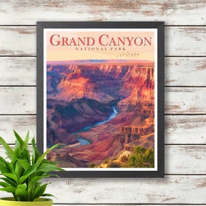 Grand Canyon National Park - Arizona Travel Poster - Digital Download - Wall Deco - Gift Idea