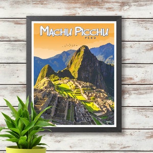 Machu Picchu Travel Poster - Peru - Poster Print - Wall Deco - Gift Idea