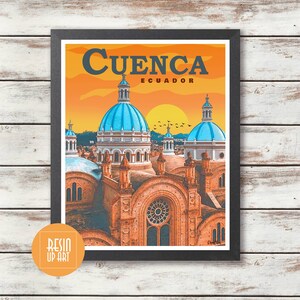 Cuenca - Poster de voyage en Équateur - Art en téléchargement numérique - Décoration murale - Idée cadeau