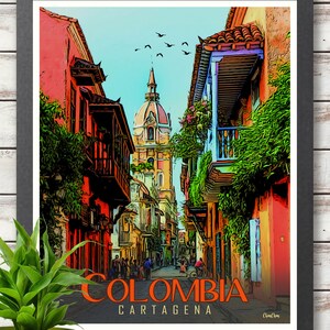 Set of 3 Travel Posters Colombia Cartagena Bogota Printed Posters Wall deco Wall Art Home Decor Colombia Poster Travel Art image 2