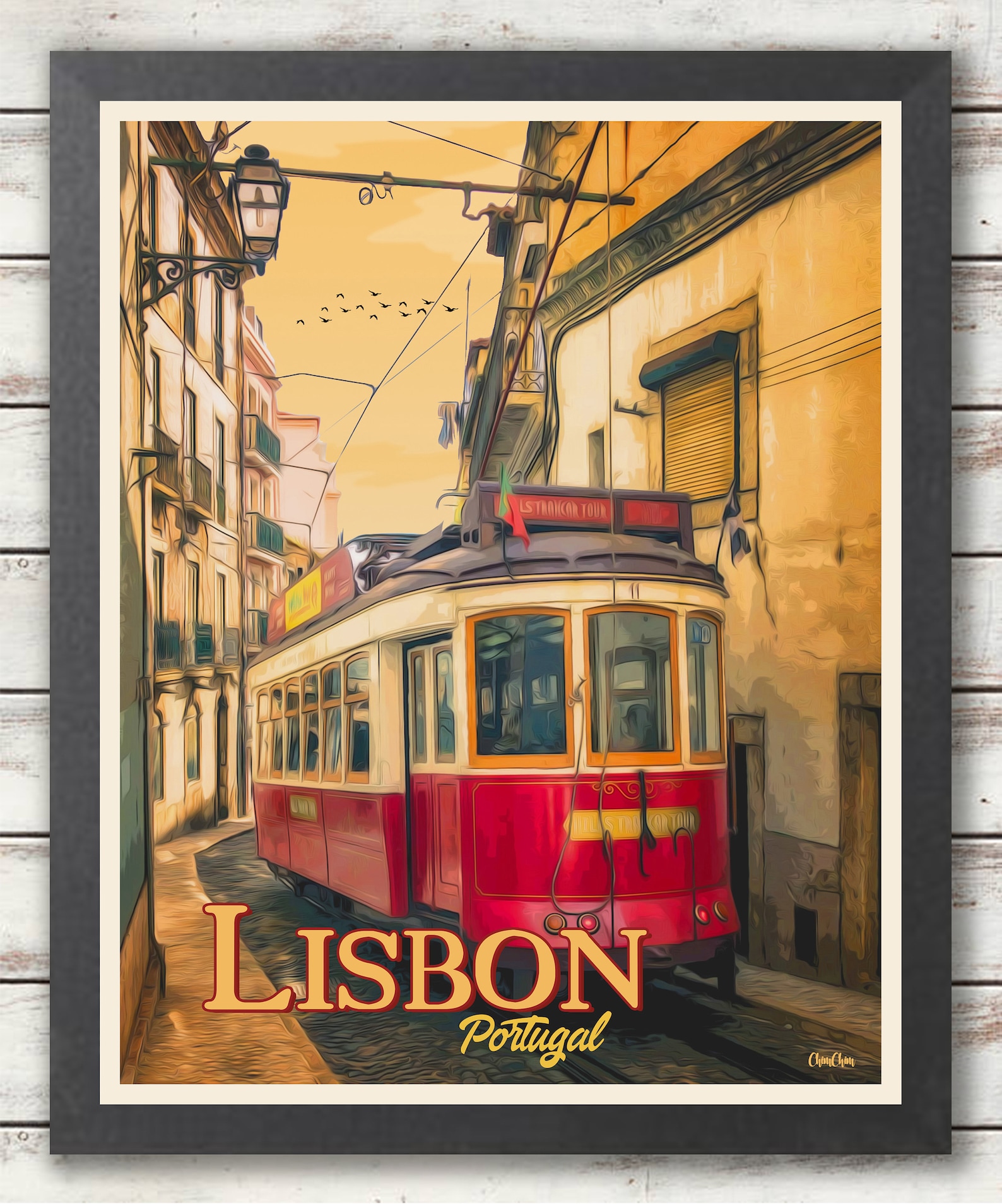 Lisbon Portugal Travel Poster Digital Download Art Wall Etsy