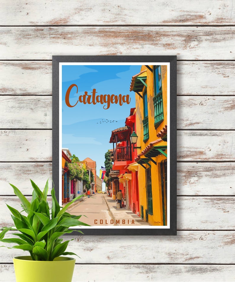 Cartagena Colombia Travel Poster Poster Print Wall Deco Gift Idea image 1