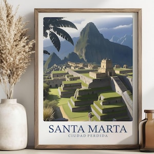 Santa Marta Colombia Travel Poster - Ciudad Perdida - Printed Poster - Wall Decor - Wall Art - Home Decor - Illustration - Gift Ideas