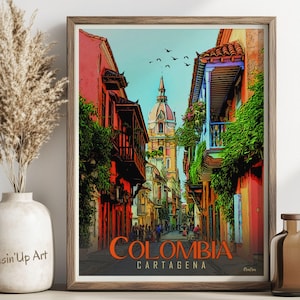 Colombia Cartagena Travel Poster - Digital Download - Wall Art - Home Decor - Wall Decor - Colombia Art - Instant Download - Gift Ideas