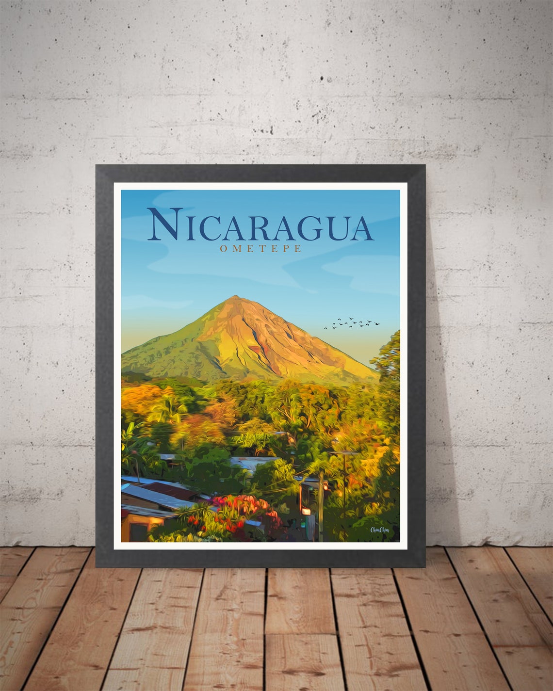 Nicaragua Travel Poster Ometepe Printed Poster Wall | Etsy