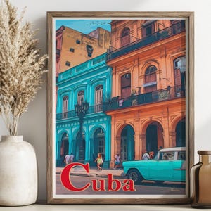 Cuba Travel Poster - Havana Poster - Digital Download - Wall Decor - Gift Ideas - Cuba Posters - Wall Art - Home Decor - Old Havana