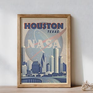 Houston Texas Travel Poster - Space City - Nasa - Printed Poster - Wall Decor - Home Decor - Wall Art - Gift Ideas - Texas Posters