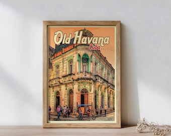 Cuba Travel Poster - Old Havana Poster - Cuba Printed Poster - Cuba Wall Decor - Cuba Gift Idea - Cuba Wall Art - Cuba Prints - Cuba Posters