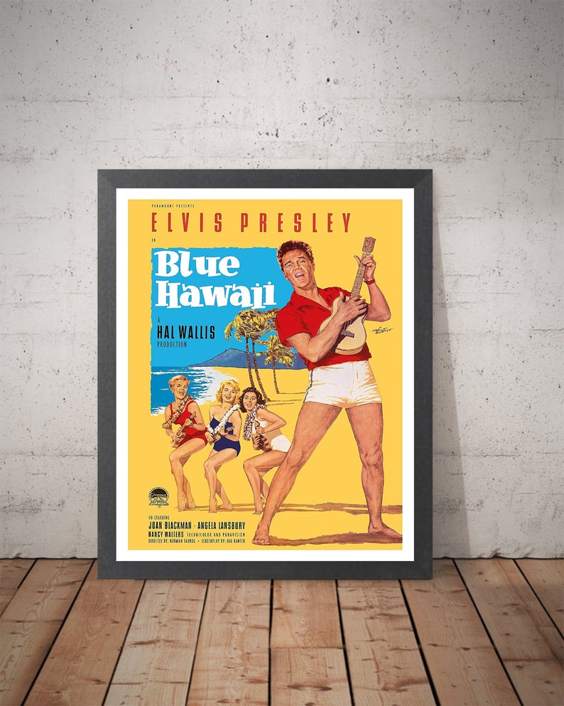 Elvis Presley Blue Hawaii Movie Poster Print Vintage Etsy