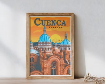 Cuenca Ecuador Travel Poster - Digital Download - Wall Decor - Travel Wall Art - Home Decor