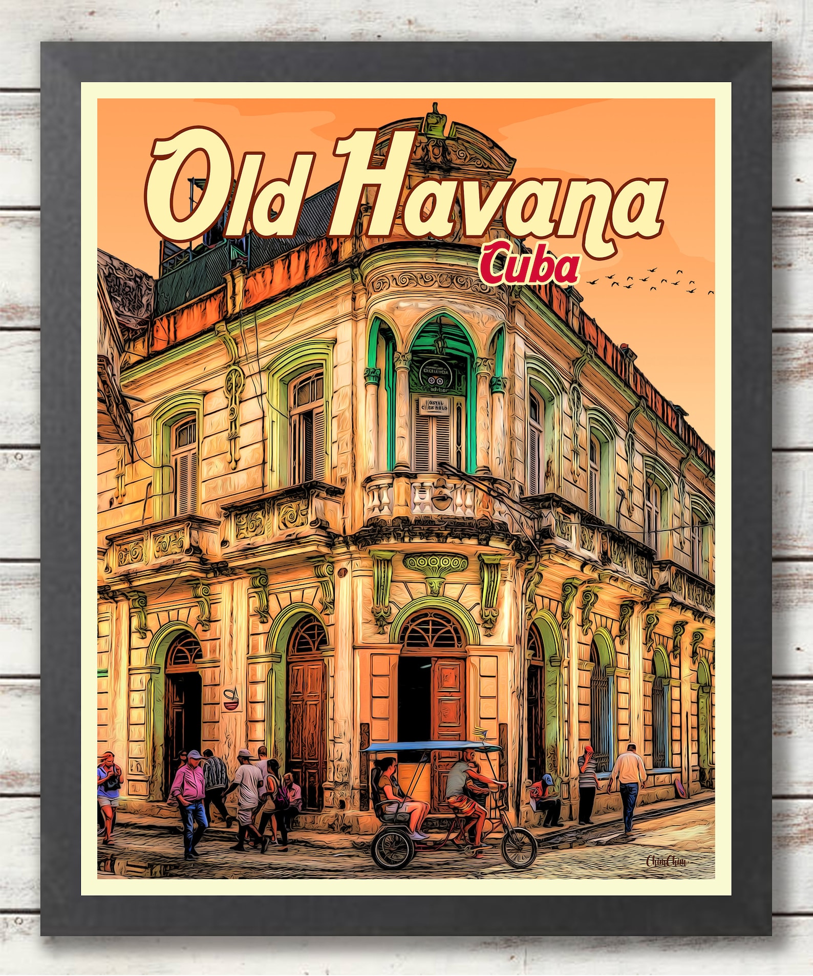 Cuba Travel Poster Old Havana Digital Download Art Wall Etsy