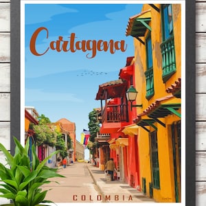 Set of 3 Travel Posters Colombia Cartagena Bogota Printed Posters Wall deco Wall Art Home Decor Colombia Poster Travel Art image 3