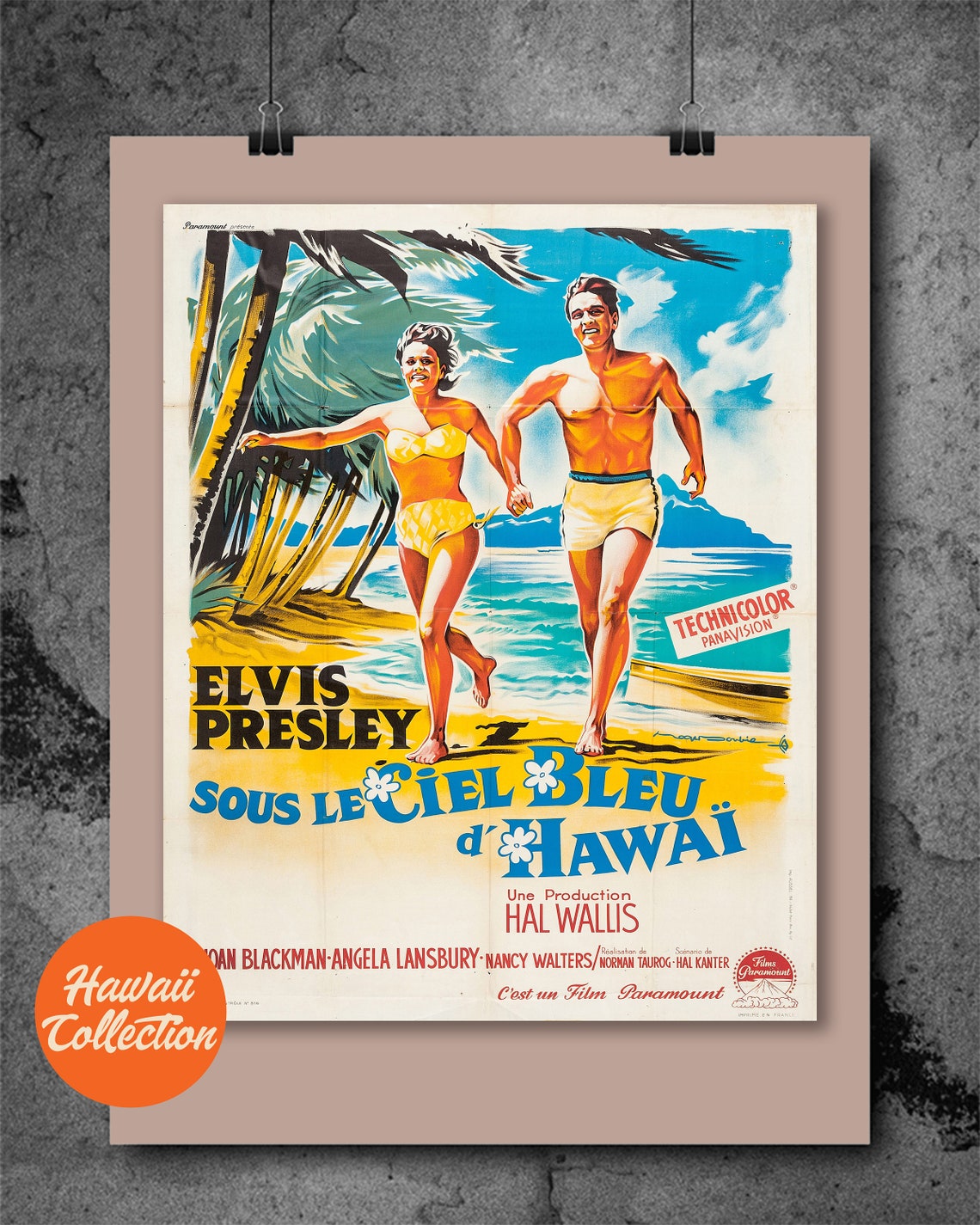 Sous Le Soleil Bleu D Hawaii Film Elvis Presley Poster Sous le soleil bleu de Hawaii Print | Etsy