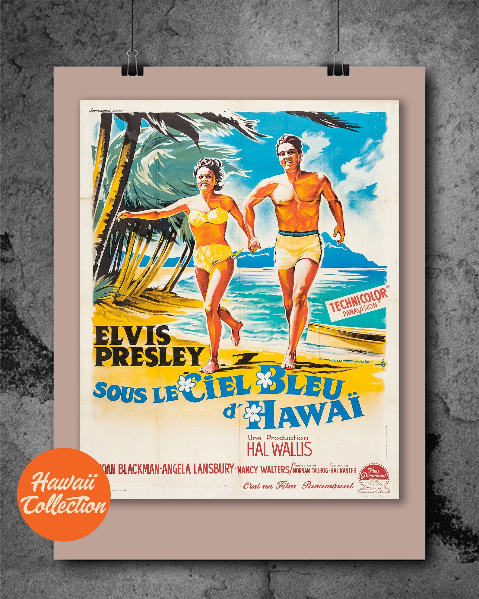 Sous Le Soleil Bleu D Hawaii Film Elvis Presley Poster Sous le soleil bleu de Hawaii Print | Etsy