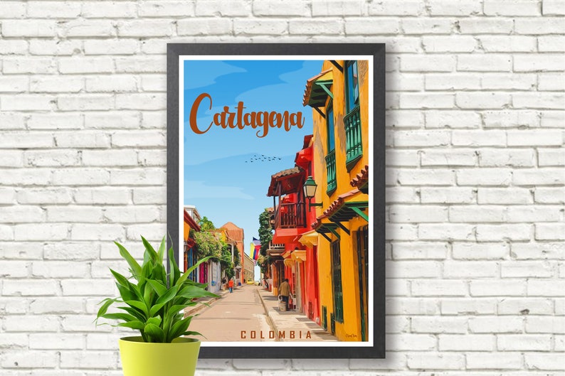 Cartagena Colombia Travel Poster Poster Print Wall Deco Gift Idea image 3