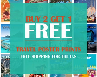 BUY 2 GET 1 FREE - Any Travel Posters