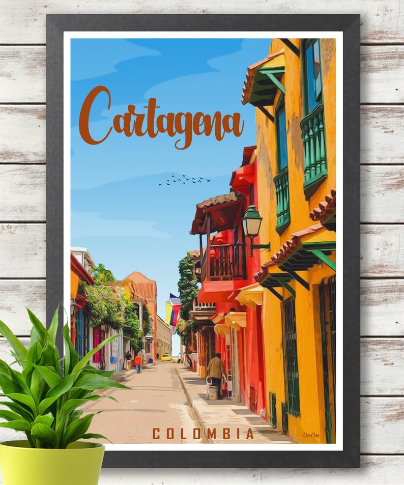 Cartagena Colombia Travel Poster Poster Print Wall Deco Gift Idea image 2