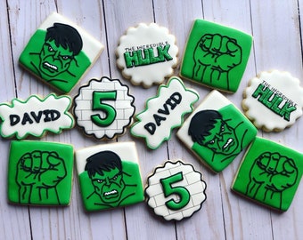 Superhero theme set cookies