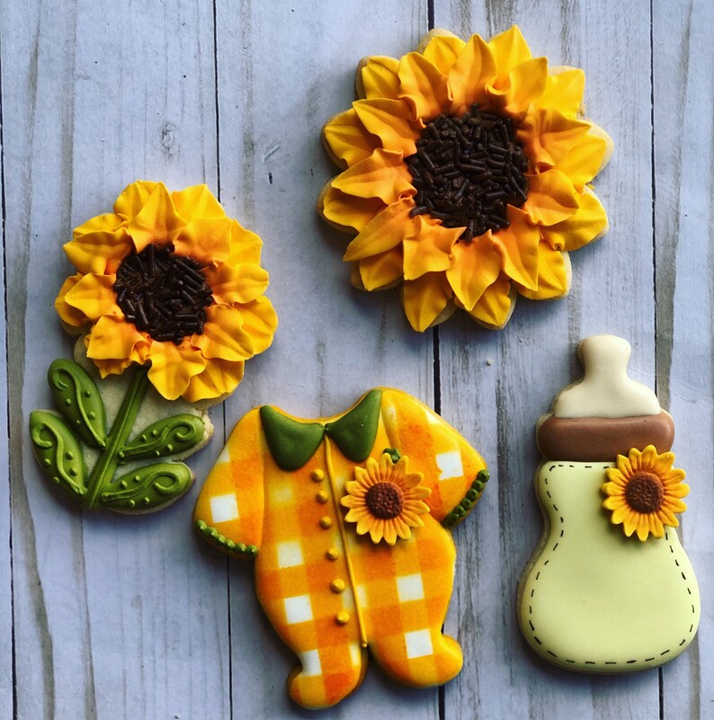 Sunflower Baby Shower Cookies Etsy