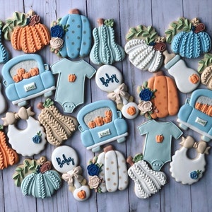 Pumpkin theme  Baby Shower cookies