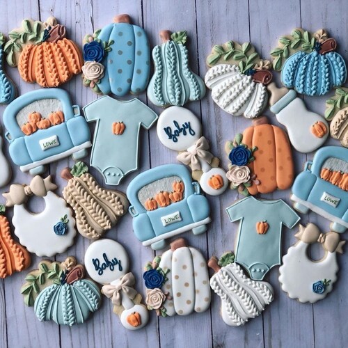 Little Pumpkin Baby Shower Cookies Etsy