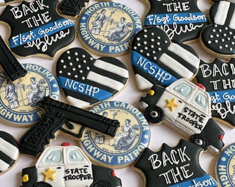 State trooper, Police  Back the blue cookies