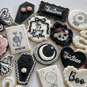 Halloween gothic birthday theme cookies