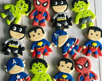 Superhero theme set cookies