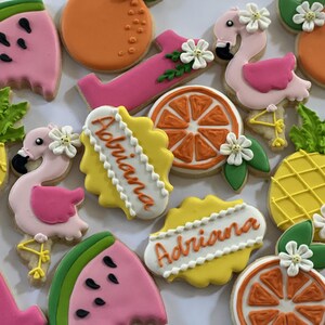 Summer, tropical theme set cookies