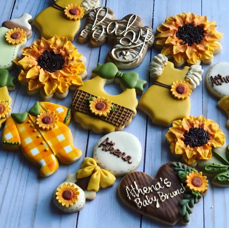 Sunflower Baby Shower Cookies Etsy
