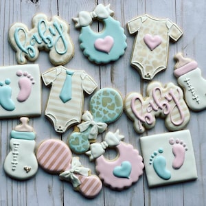 Baby  shower cookies / boy or girl cookies / baby gender reveal cookies