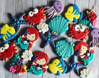 Mermaid theme set cookies