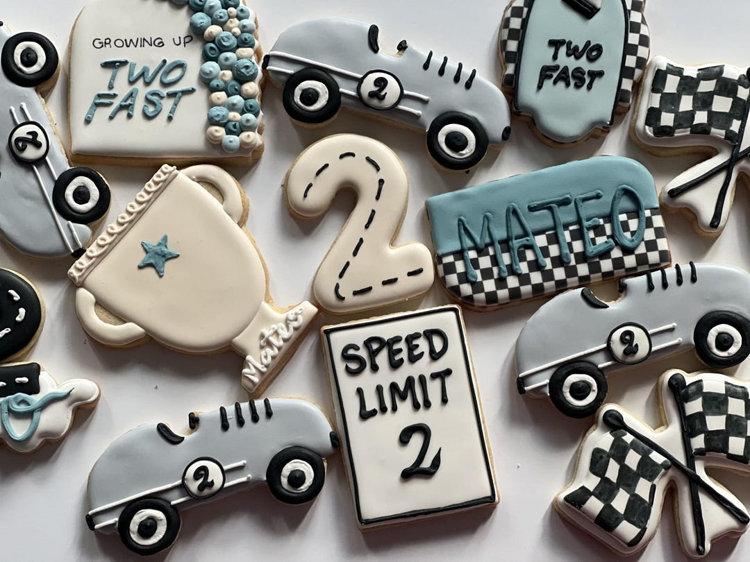 Custom Cookies Two Fast Two Fast Car Theme Set Cookies - Etsy