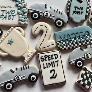 Two fast car theme set cookies