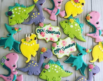 Dinosaur Girl theme set cookies