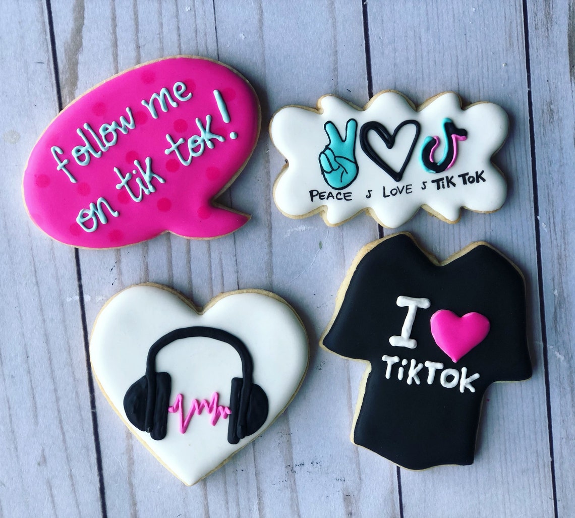 Tik Tok Theme Cookies Etsy