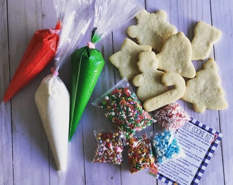 Sugar cookie kit / Decorate your own cookies - 1 DOZEN