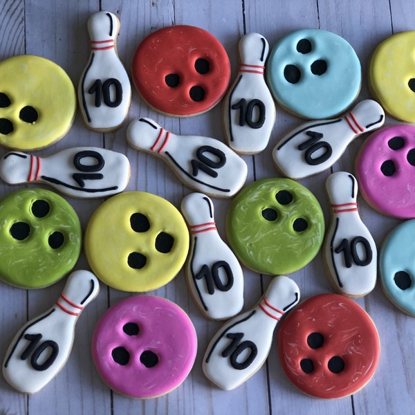 Bowling theme set cookies