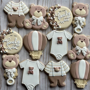 Bear baby shower set cookies