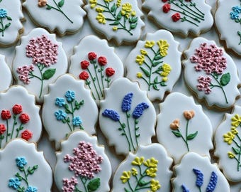 Blommor tema set kakor