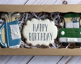 Golf theme  birthday gift set cookies