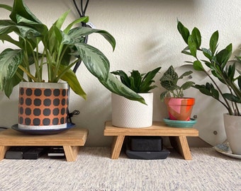Soporte de exhibición de madera hecho a mano, pedestal rústico de estilo granja, decoración para centro de mesa