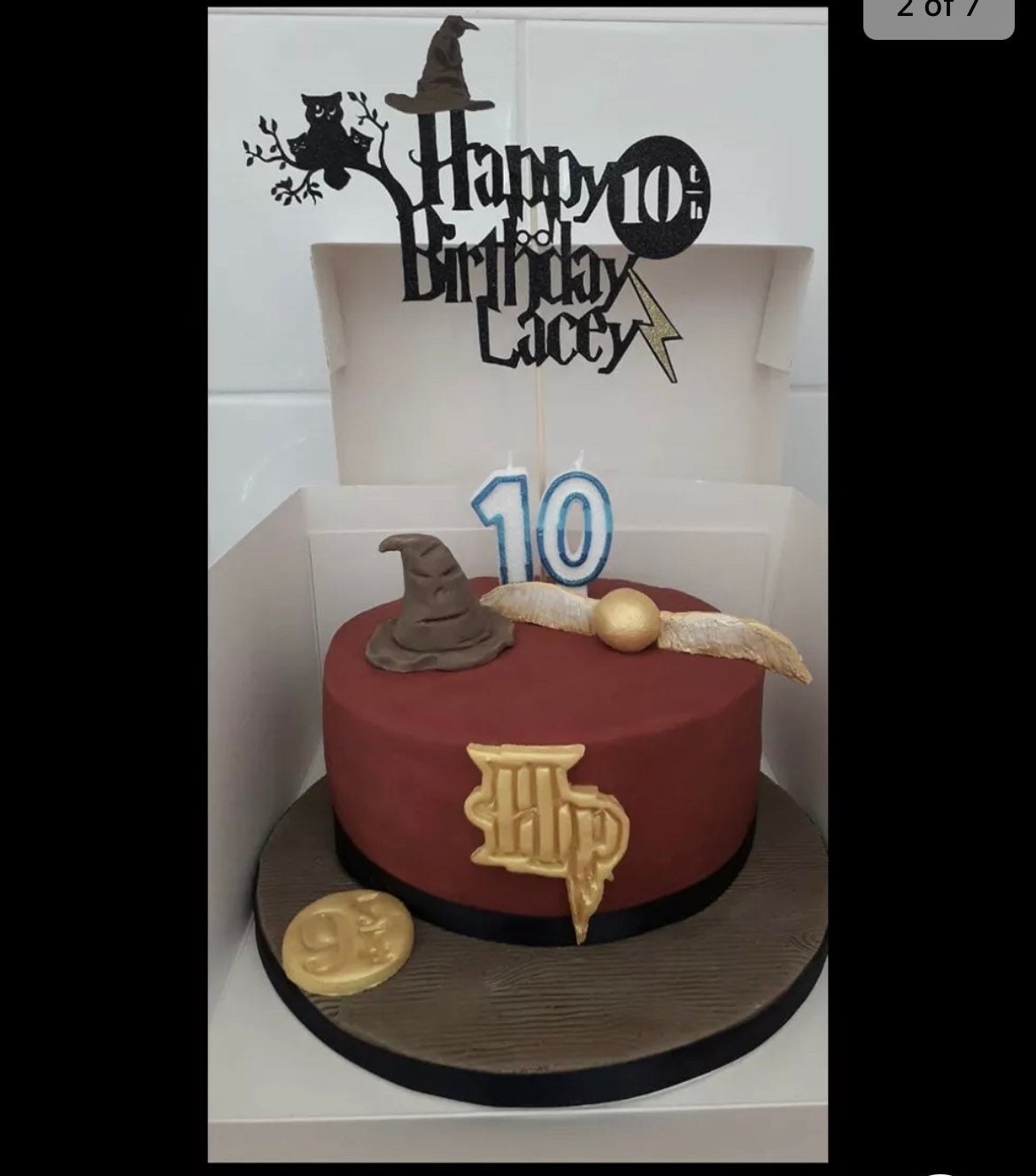 Custom Harry Potter Happy Birthday Age 225-A785 Cake Topper