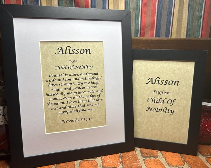Alisson - Name, Origin, with or without King James Version Bible Verse