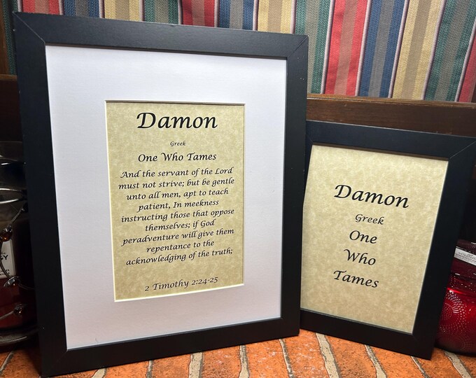 Damon - Name, Origin, with or without King James Version Bible Verse