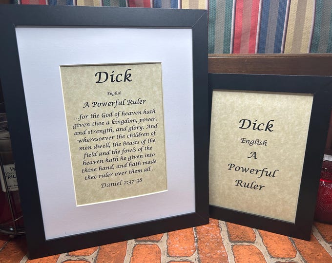 Dick - Name, Origin, with or without King James Version Bible Verse