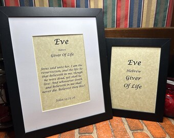 Eve - Name, Origin, with or without King James Version Bible Verse